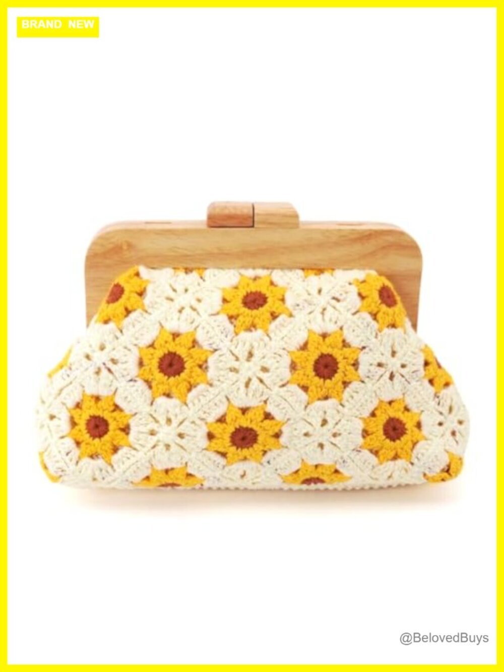Handwoven Flower Clutch Purse Sunflower Crochet Evening Bag Crossbody Chain
